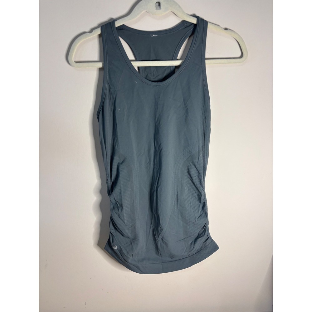 Athleta Gray Ruched Side Racerback Workout Tank Top Women's NO TAG